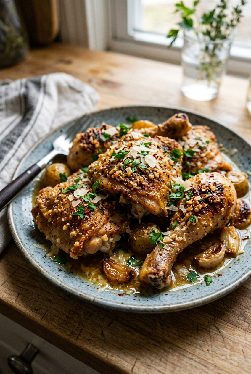 Garlic Parmesan Roast Chicken