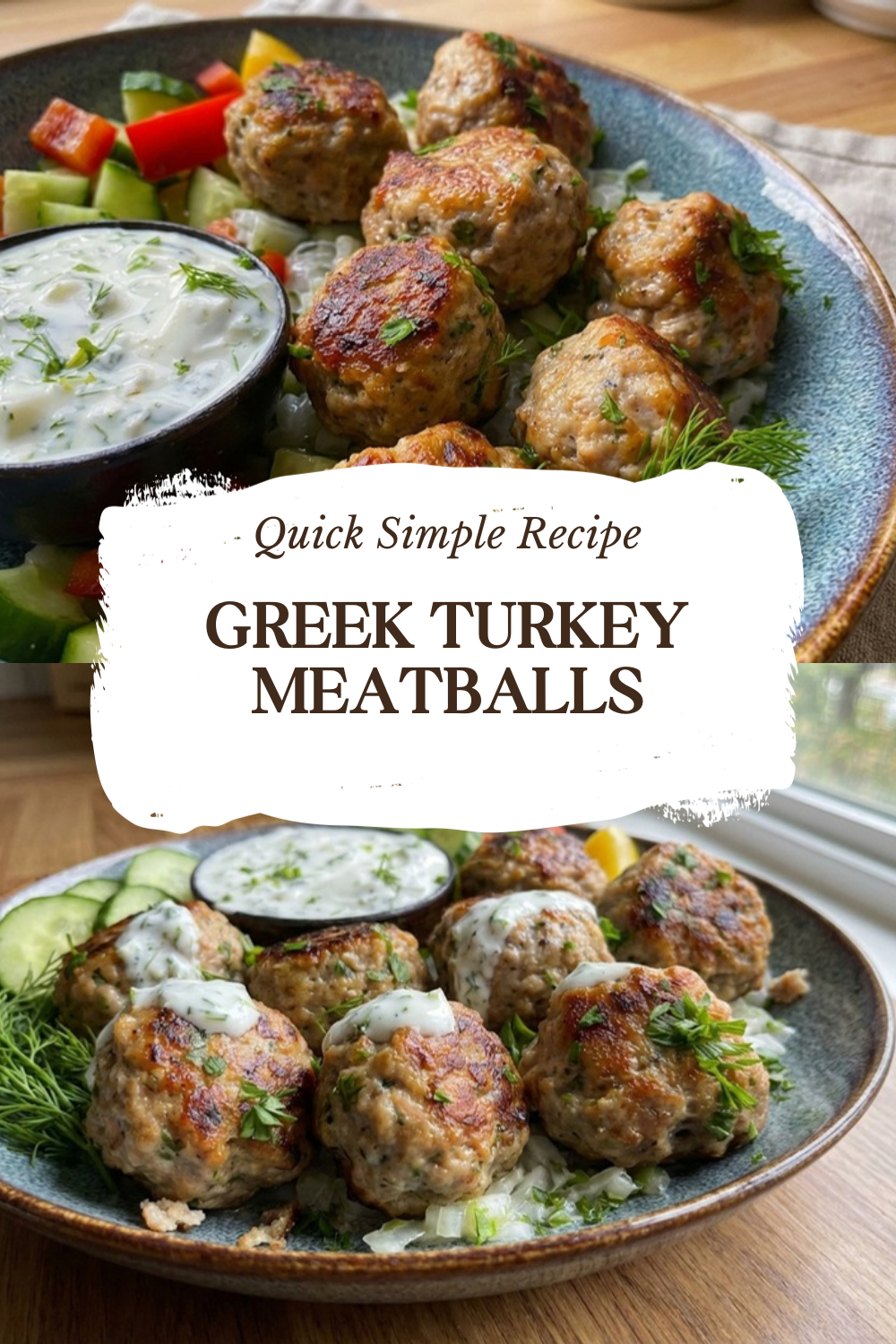 Greek Turkey Meatballs With Tzatziki Sauce 4 Greek Turkey Meatballs