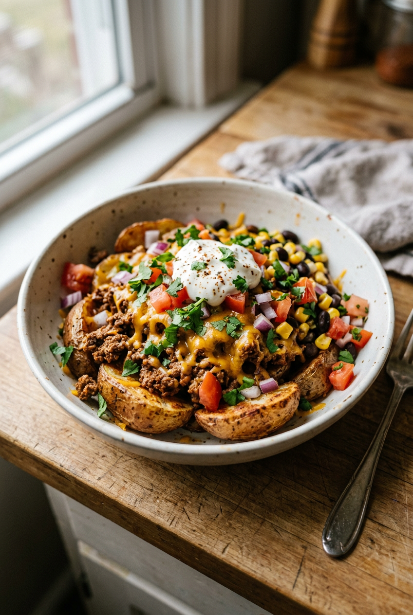 Loaded Taco Potato Bowls