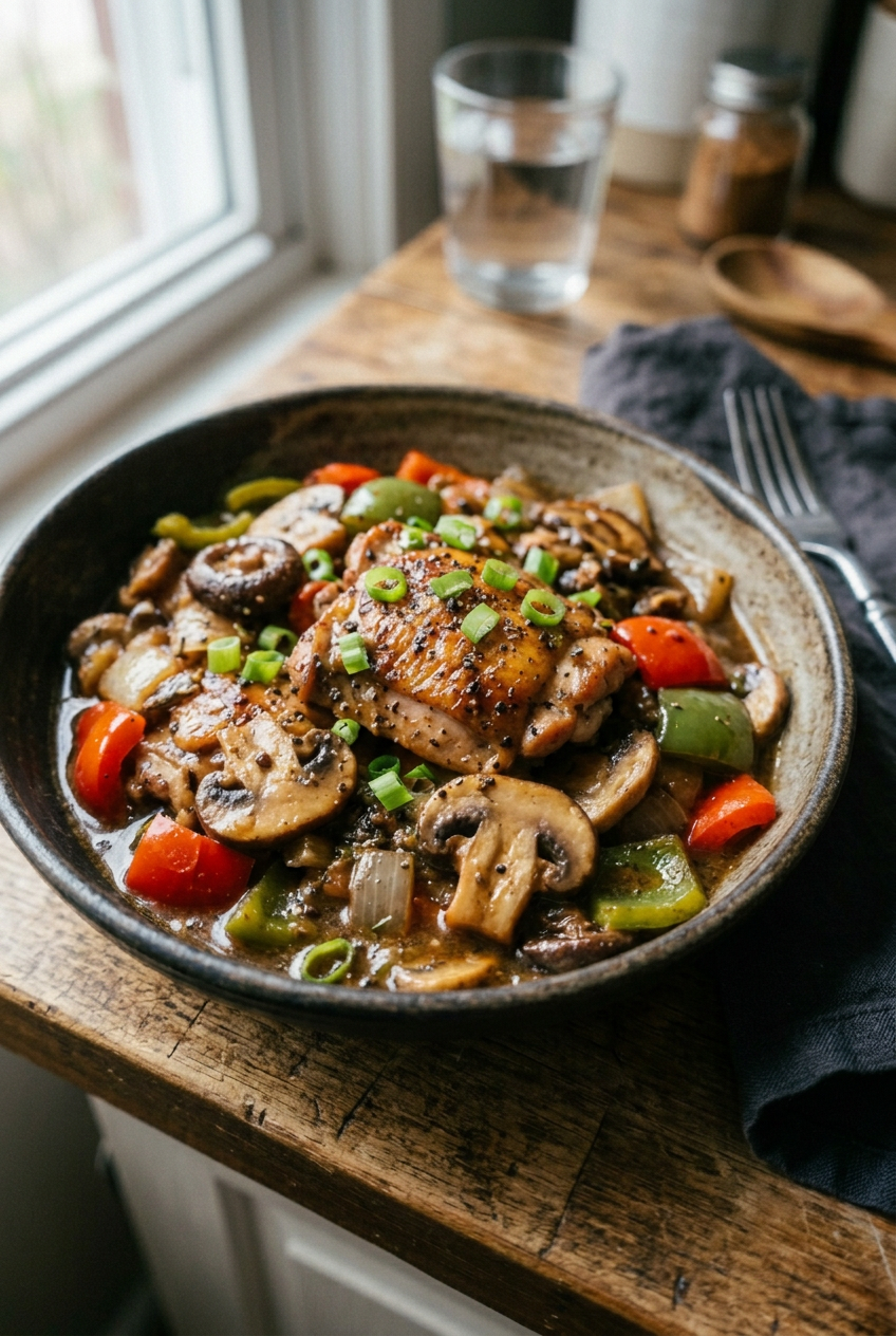 Mushroom Pepper Chicken