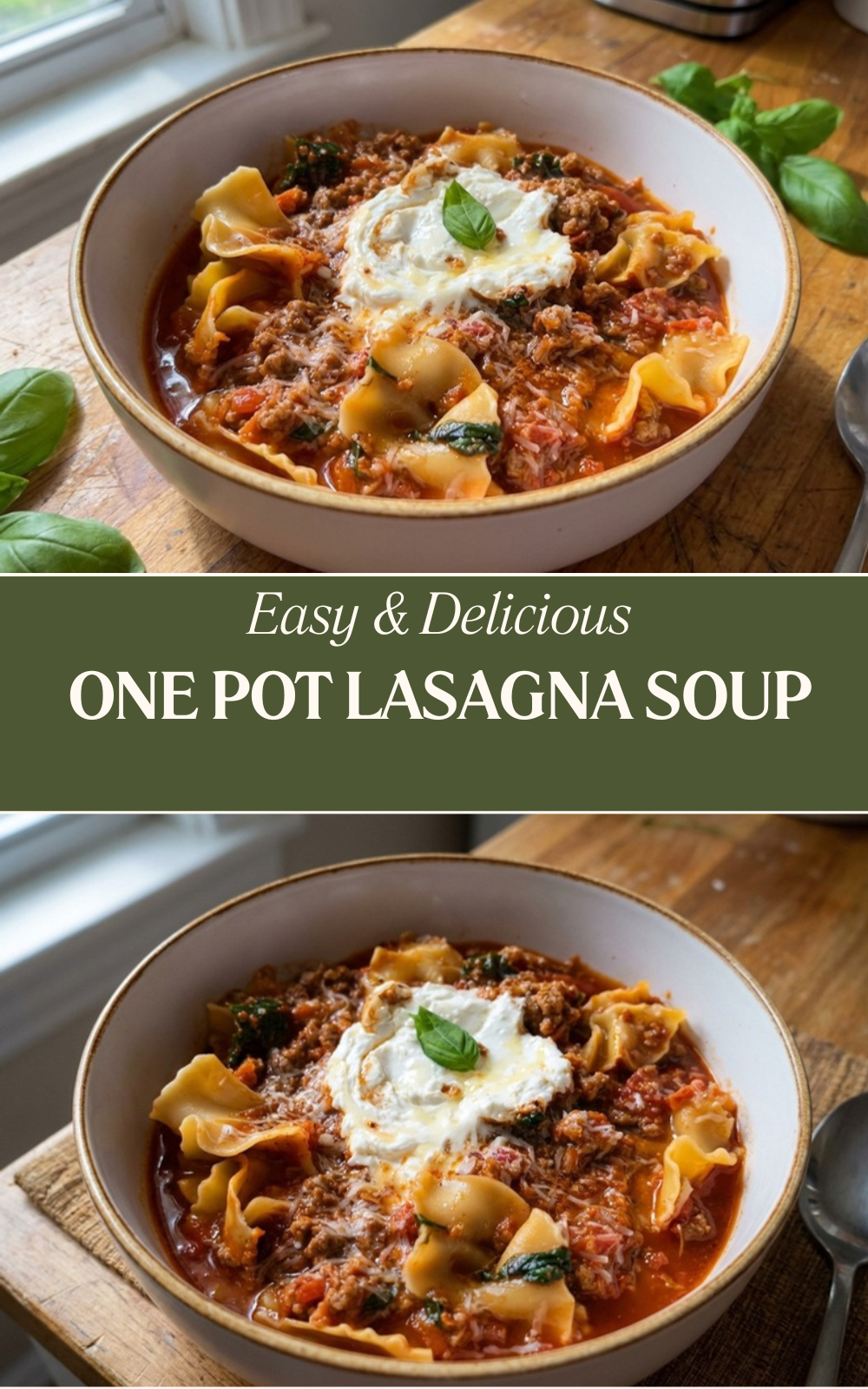 One Pot Lasagna Soup