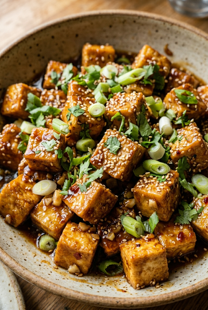 Spicy Honey Garlic Tofu