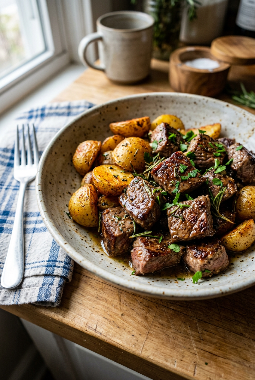 Steak Bites And Potatoes