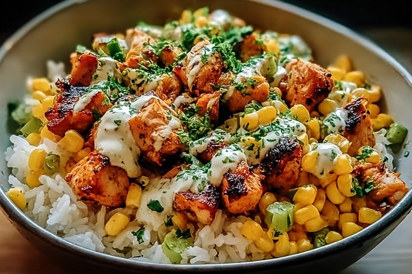 Street Corn Chicken Rice Bowl