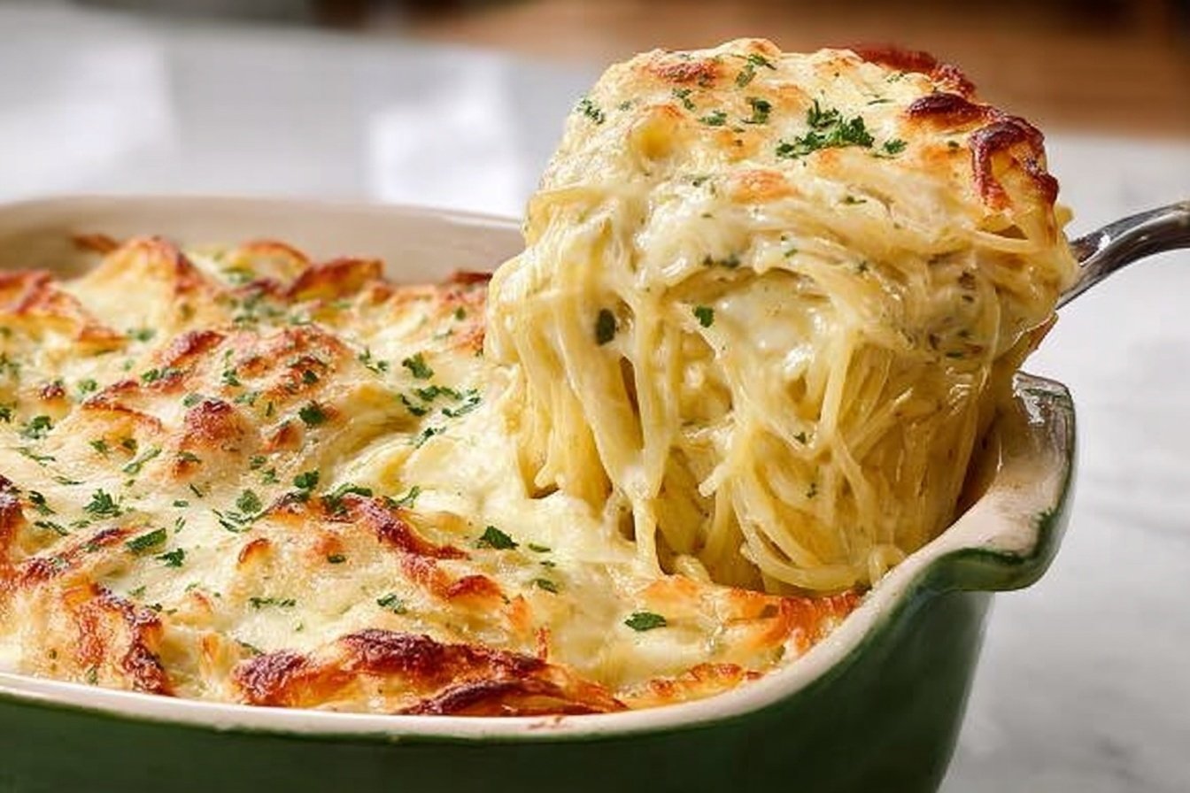 Alfredo Baked Spaghetti