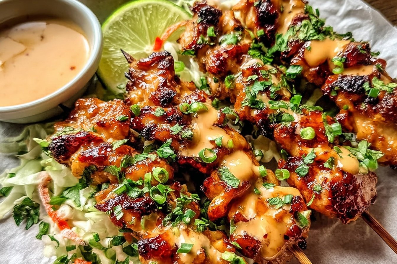 Bang Bang Chicken Skewers With Creamy Spicy Sauce Recipe 6 Bang Bang Chicken Skewers