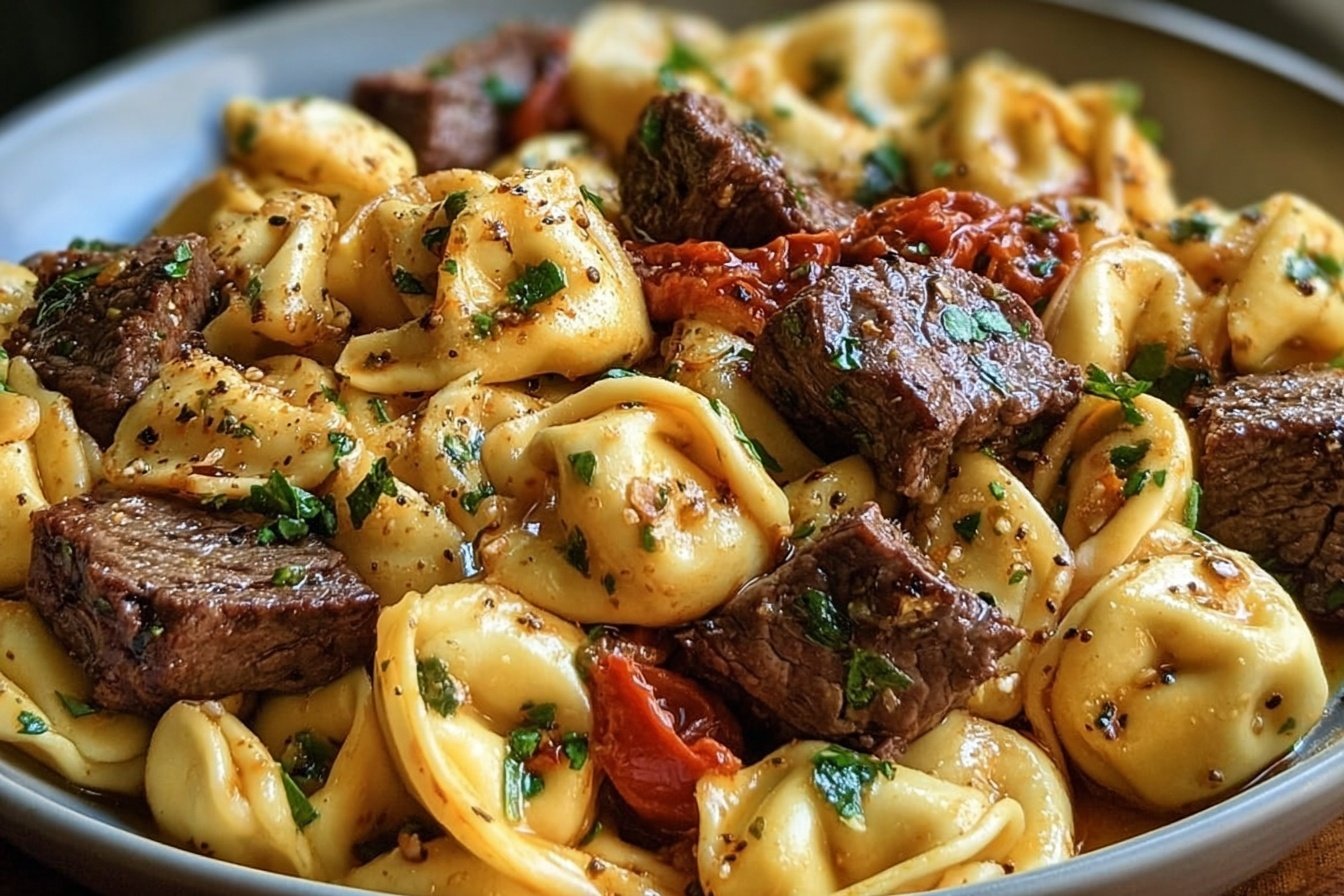 Cowboy Butter Tortellini Steak Bites