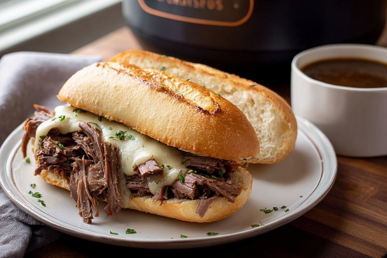 Crockpot French Dip Sandwiches