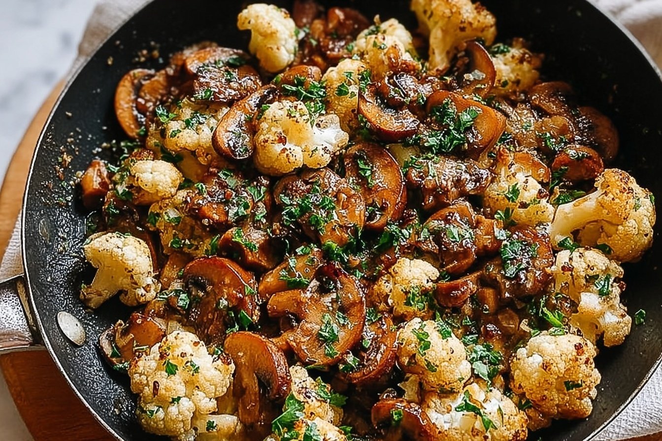 Garlic Mushrooms Cauliflower Skillet