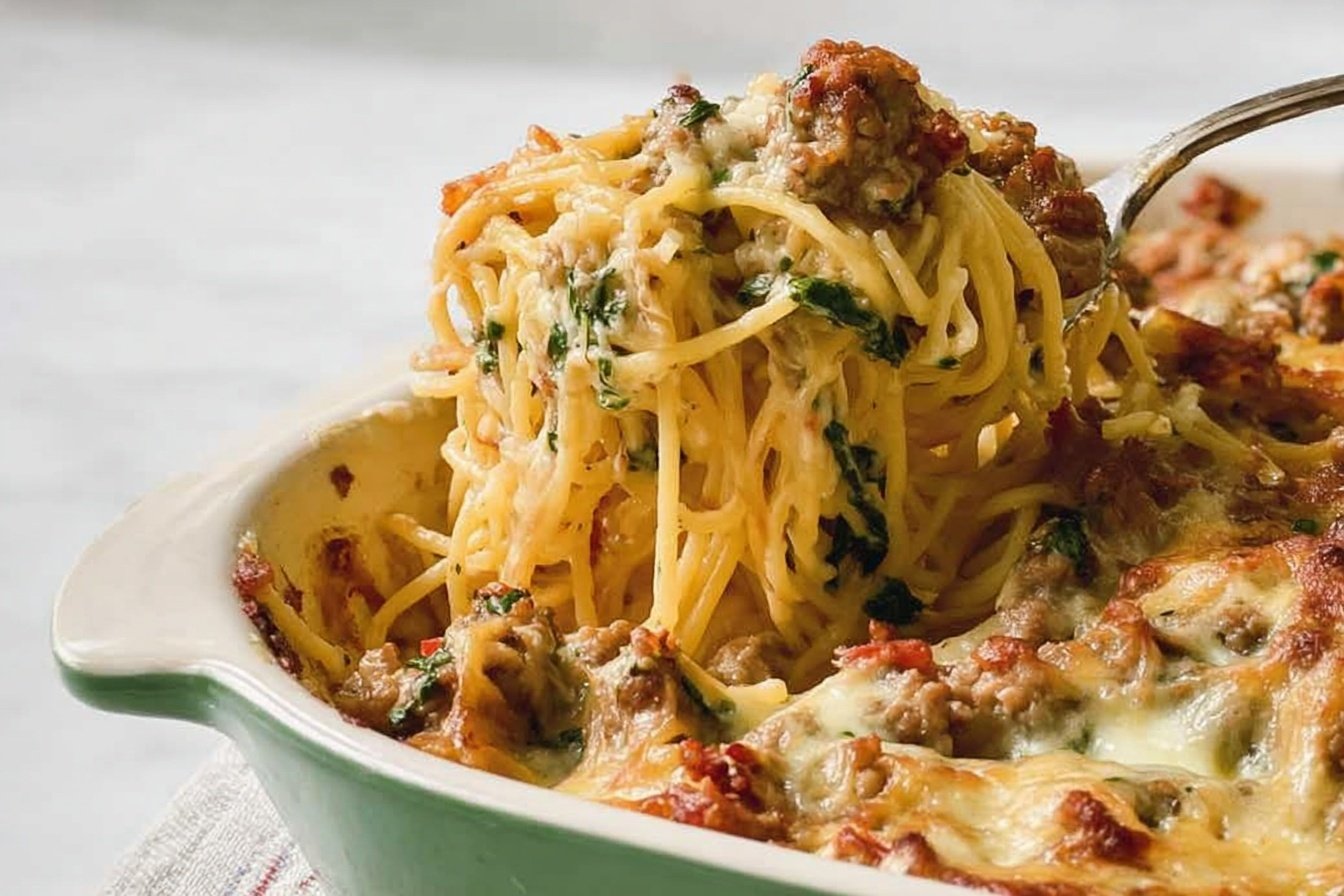 Tuscan Baked Spaghetti